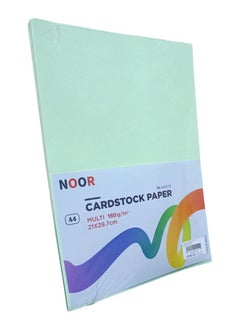 Noor 50 sheets of A4 Green cardstock Thickness 180 grams  - Image 2