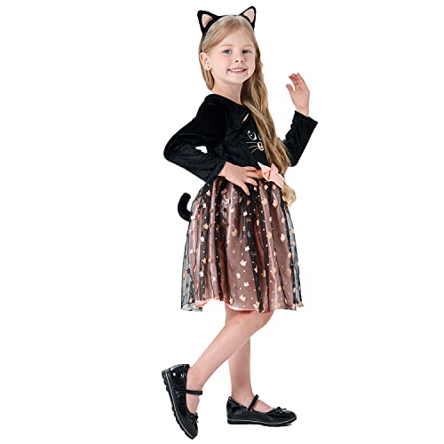 Wizland Cute Cat Costumes for girls,Girls Dress,Child kids Cat Role Play Costume for Halloween,Dress Up Party and Roleplay Cosplay. 3-4years - Image 3