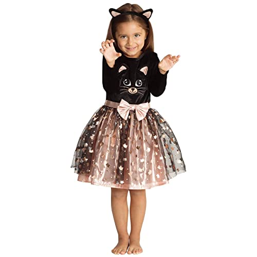Wizland Cute Cat Costumes for girls,Girls Dress,Child kids Cat Role Play Costume for Halloween,Dress Up Party and Roleplay Cosplay. 3-4years - Image 1
