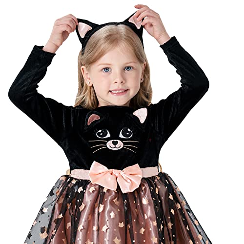Wizland Cute Cat Costumes for girls,Girls Dress,Child kids Cat Role Play Costume for Halloween,Dress Up Party and Roleplay Cosplay. 3-4years - Image 4