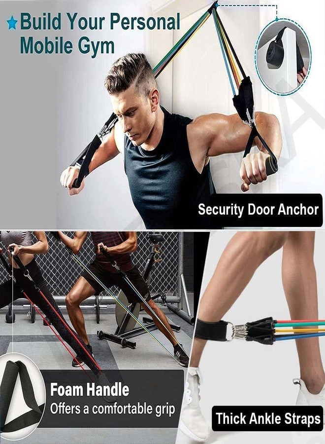 DOZERA Exercise Resistance Bands Set for Pull ups, tricep, Legs Exercise with 5 Different Levels Exercise Elastic Bands for Home, Outdoor Exercise & Training. (Resistance Bands Set) - Image 4