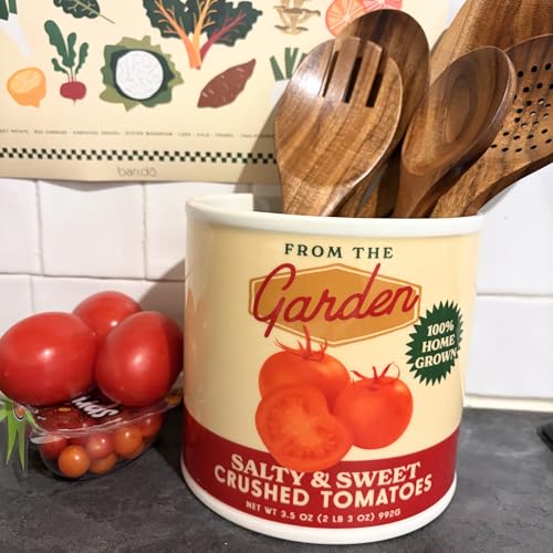 ban.do Vintage Inspired Tomato Can Vase, Decorative Ceramic Planter, 5.7 x 6 Large Flower Vase, Unique Tomato Can Decor for Home/Kitchen/Office - Image 4