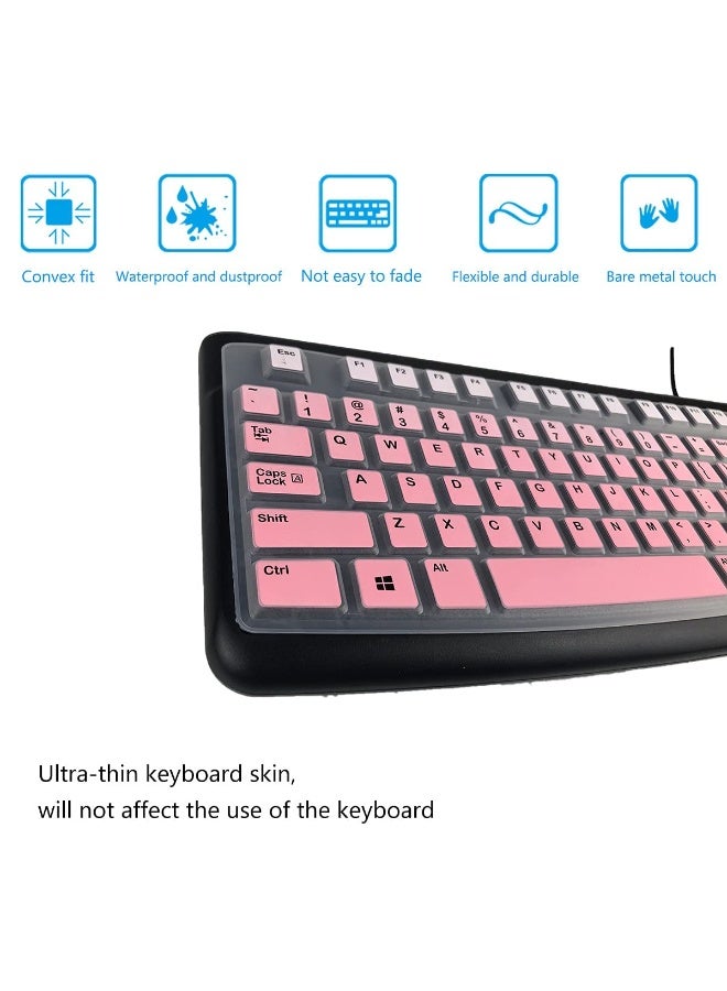 Logitech K120&MK120 غطاء واقي لوحة المفاتيح من السيليكون مصمم بشكل إيرغونومي لوحة المفاتيح السلكية USB المكتبية ملحقات حماية مقاومة للماء (تدرج وردي) - Image 5