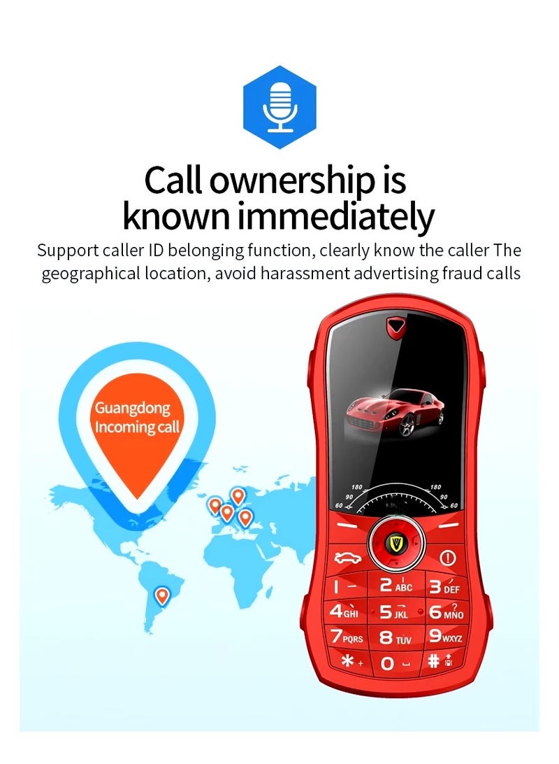 هوب هاتف Hope Flashlight Flip الخلوي - ثنائي الشريحة، هاتف خلوي صغير طراز السيارة مع مشغل MP3/MP4، راديو FM، مسجل، تصميم مدمج لكبار السن والأطفال - Image 2