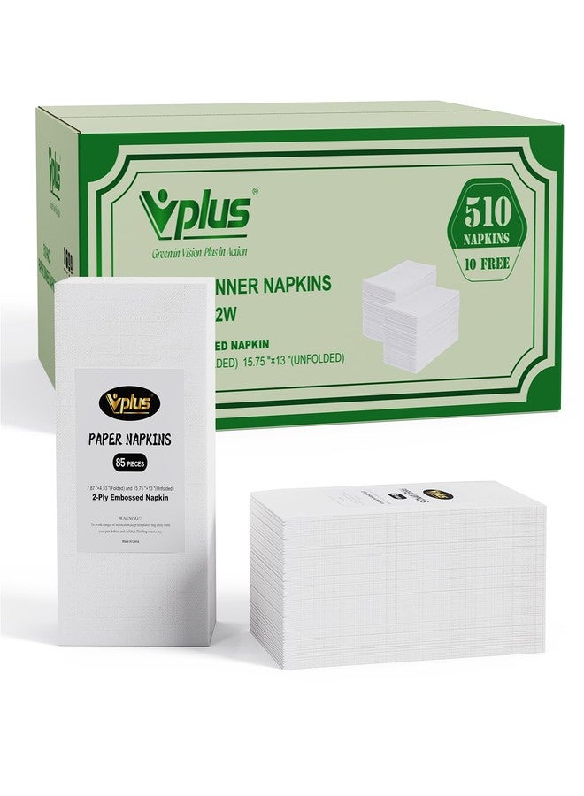 Vplus 510 Pack Paper Napkins Guest Towels Disposable Premium Quality 2-ply Dinner Napkins Disposable Soft, Absorbent, for Kitchen, Parties, Dinners or Events(White) - Image 1