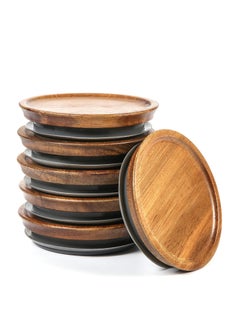 Excefore 6pcs Wooden Jar Lids Natural Bamboo Wood Reusable Ball Wooden Lids for Airtight Regular Mouth Jars  - Image 1