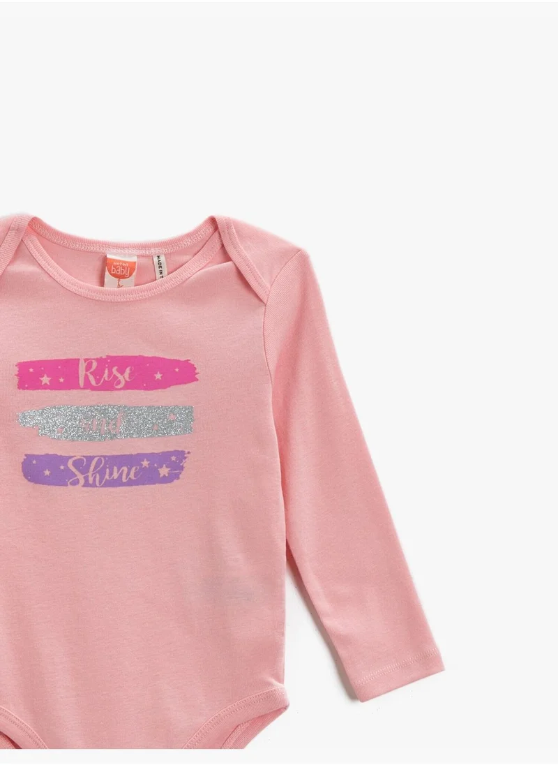 كوتون Printed Cotton Bodysuit Long Sleeve