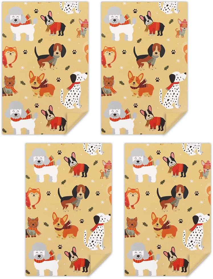 Winterworm Dog Gift Wrapping PaperPuppy Paw Christmas Birthday Gift Wrap Paper4 Folded Sheets Kraft Wrapping Paper for Kids Boys Girls Dog Woman Man Lover Baby Showers Party Gift Wrap Supplies30 x 20 Inch - Image 3