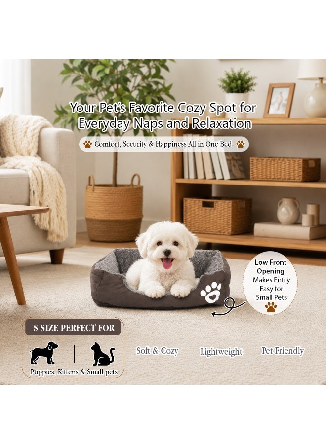 NNC PETS Pet cushion for Puppies and kittens, Soft Plush pet bed with Raised sides, Low entry, and Warm, 53 cm sleeping mat with Non-slip, Head & Neck Support, and Breathable (Chocolate) - Image 3
