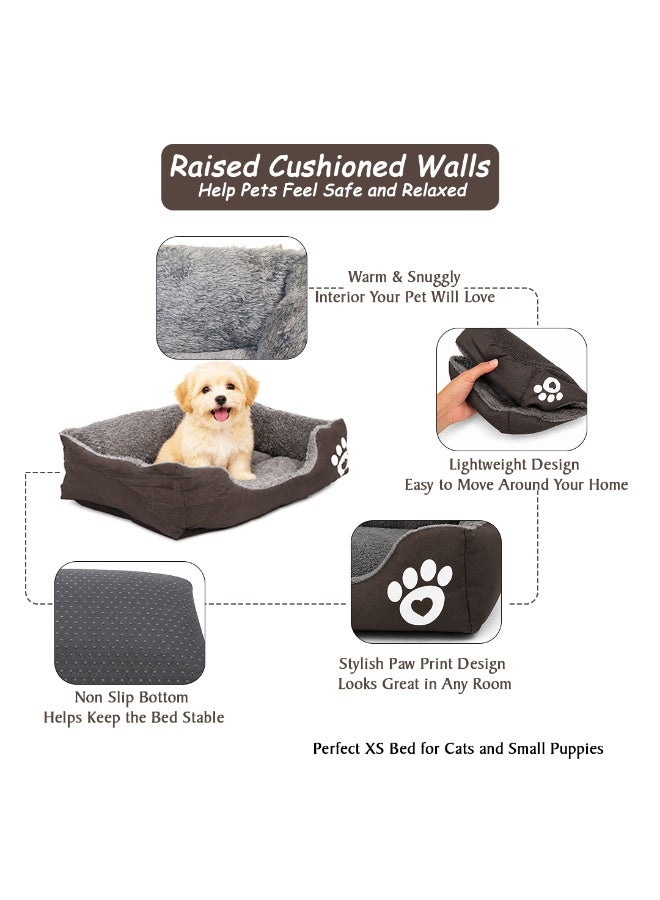 NNC PETS Pet cushion for Puppies and kittens, Soft Plush pet bed with Raised sides, Low entry, and Warm, 53 cm sleeping mat with Non-slip, Head & Neck Support, and Breathable (Chocolate) - Image 5