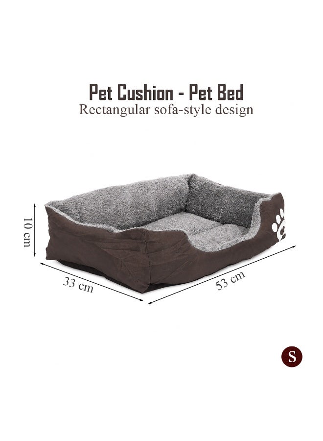 NNC PETS Pet cushion for Puppies and kittens, Soft Plush pet bed with Raised sides, Low entry, and Warm, 53 cm sleeping mat with Non-slip, Head & Neck Support, and Breathable (Chocolate) - Image 2