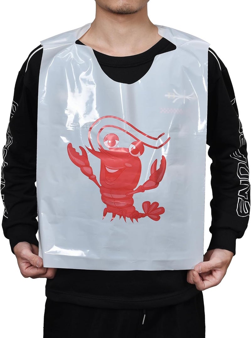 MGTECH 23 Inch Thick Crab/Lobster Bibs Disposable Plastic Funny Seafood Apron for Adults - Image 1