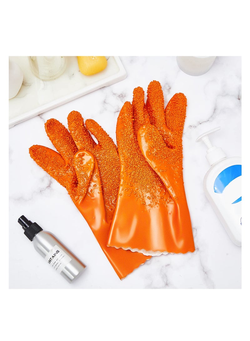 KASTWAVE 3 Pairs Sewer Non Slip Gloves, PVC Sewer Gloves Reusable Abrasion Resistant, Drain Cleaning Waterproof Safety Work Gloves for Men Women Plumber Tools - Image 4