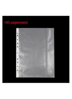 Generic 100 packs of A4 perforated bags - transparent paper protective binders, pocket paper document letter paper protective covers, binders, transparent document pocket folder covers  - Image 2