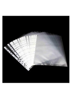 Generic 100 packs of A4 perforated bags - transparent paper protective binders, pocket paper document letter paper protective covers, binders, transparent document pocket folder covers  - Image 3