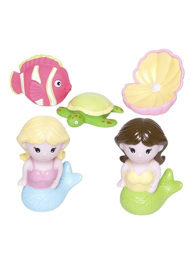 Elegant Baby Best Bath Time Fun Rubber Water Squirtie Toys Flowers Bees And Pink Squirt Toys - Image 1