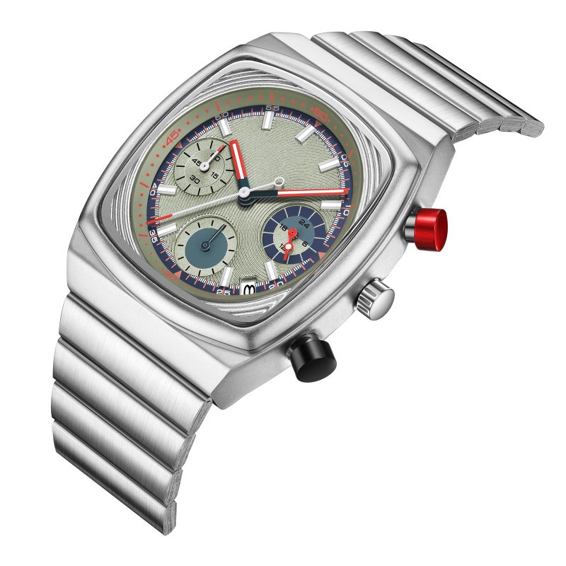 CILOA Mens Watches Chronograph Stainless Steel Waterproof Date Analog Business Fashion Wristwatch for Menï¼ˆGreenï¼‰ - Image 2