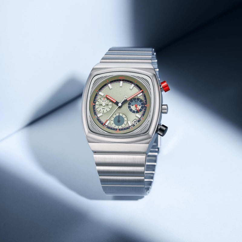 CILOA Mens Watches Chronograph Stainless Steel Waterproof Date Analog Business Fashion Wristwatch for Menï¼ˆGreenï¼‰ - Image 4