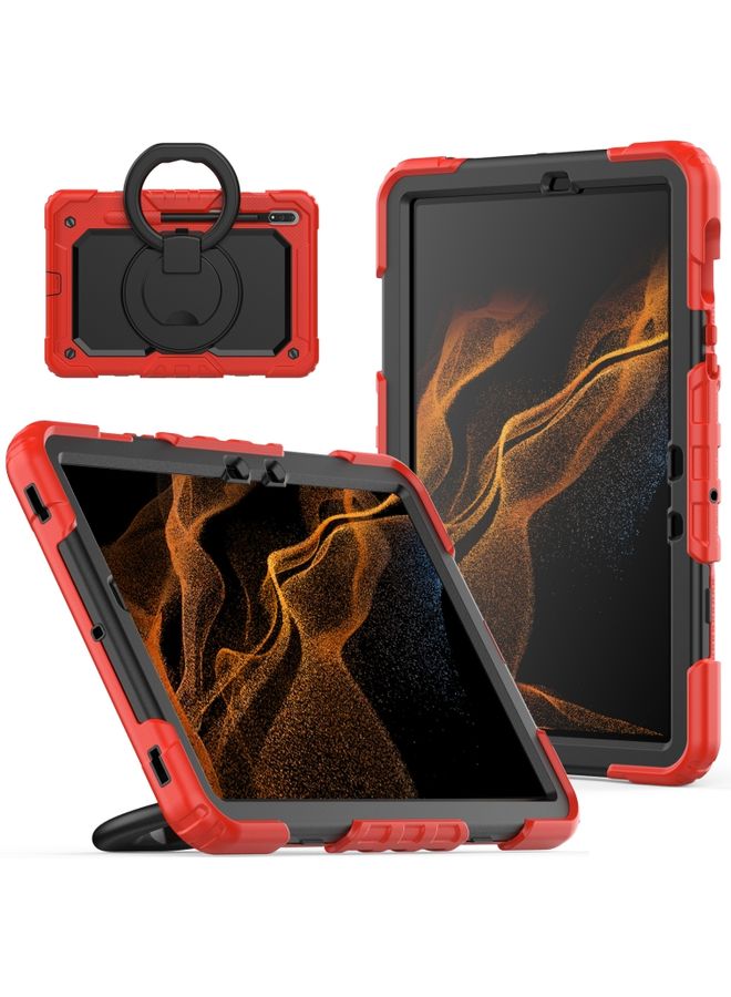 HuHa Case Cover For Samsung Galaxy Tab S8 / S7 Bracelet Holder Silicone + PC Tablet Case Red 