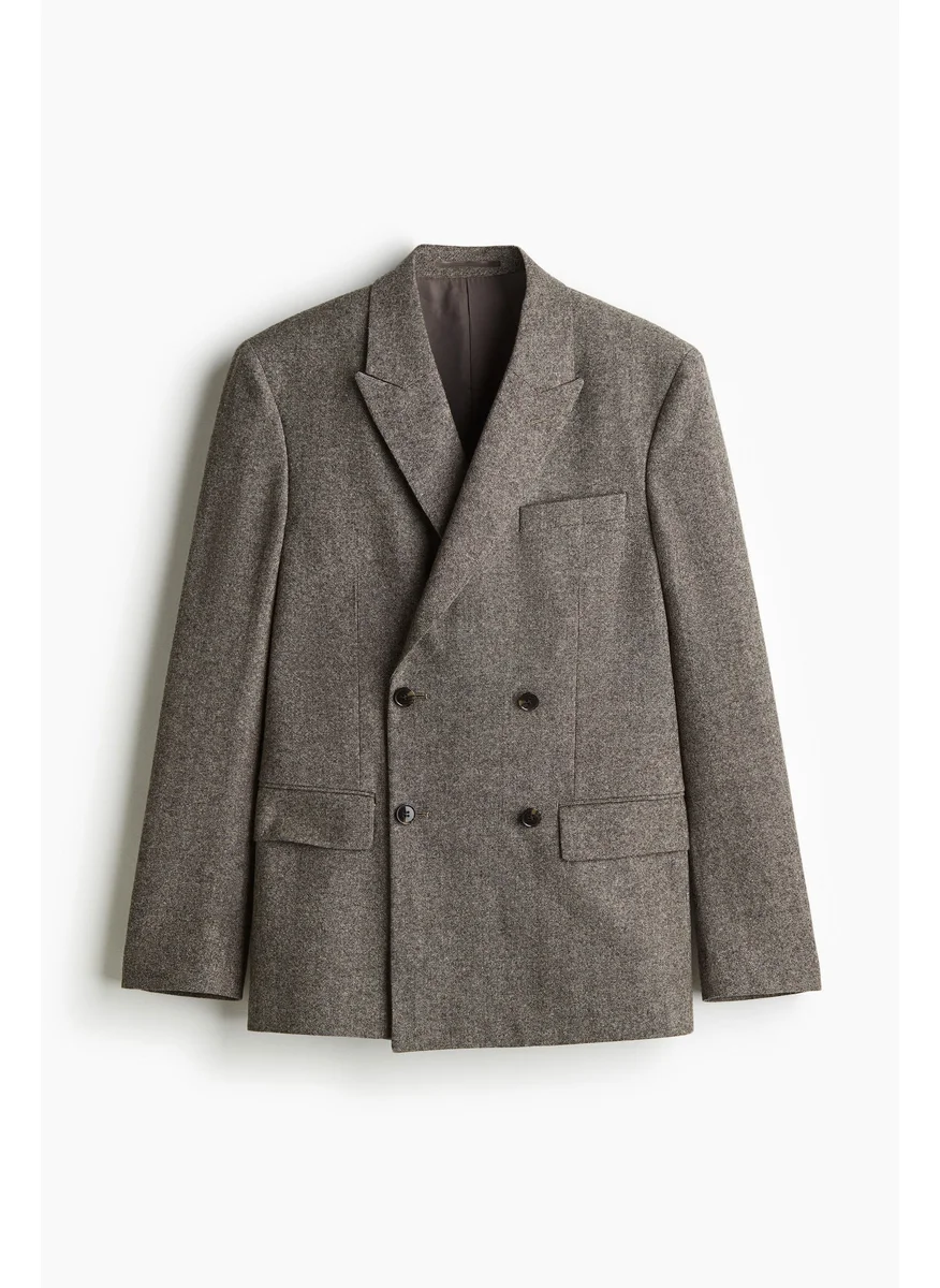 اتش اند ام Regular Fit Wool-Blend Double-Breasted Jacket