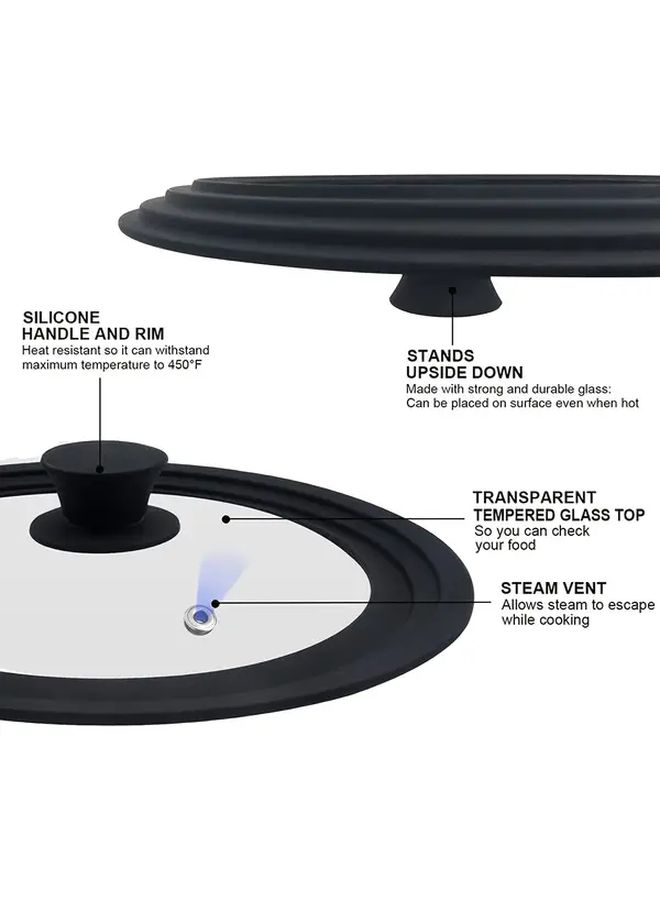 Heat Resistant Universal Lid for Pots and Pans 6 5 7 8 Inch Black Tempered Glass - Image 5