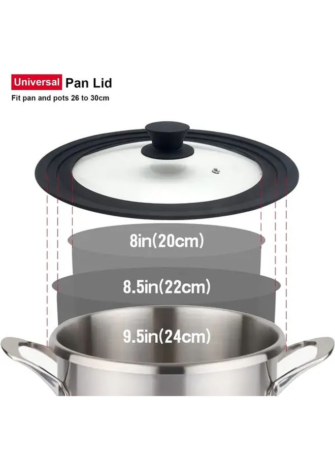 Heat Resistant Universal Lid for Pots and Pans 6 5 7 8 Inch Black Tempered Glass - Image 4