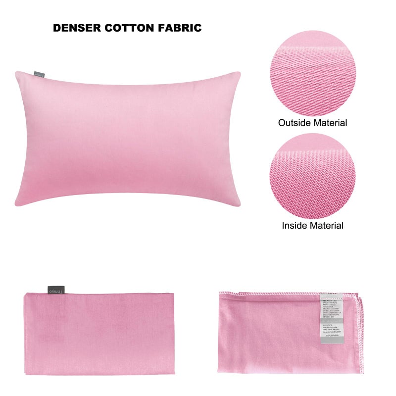 Thmyo 2 Pack 100% Cotton Lumbar Comfortable Solid Decorative Throw Pillow Case Rectangle Cushion Cover Pillowcase Sublimation Blank Pillow Covers DIY Throw Pillowcase(12x20 inch/30x50cm  Pink) - Image 5