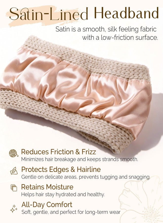 يانيبست عصابة رأس ياني بيست ناعمة قابلة للتمدد للنساء، مبطنة بالساتان، تدفئة للأذنين، مناسبة للرجال والنساء، لون كاكي - Image 2