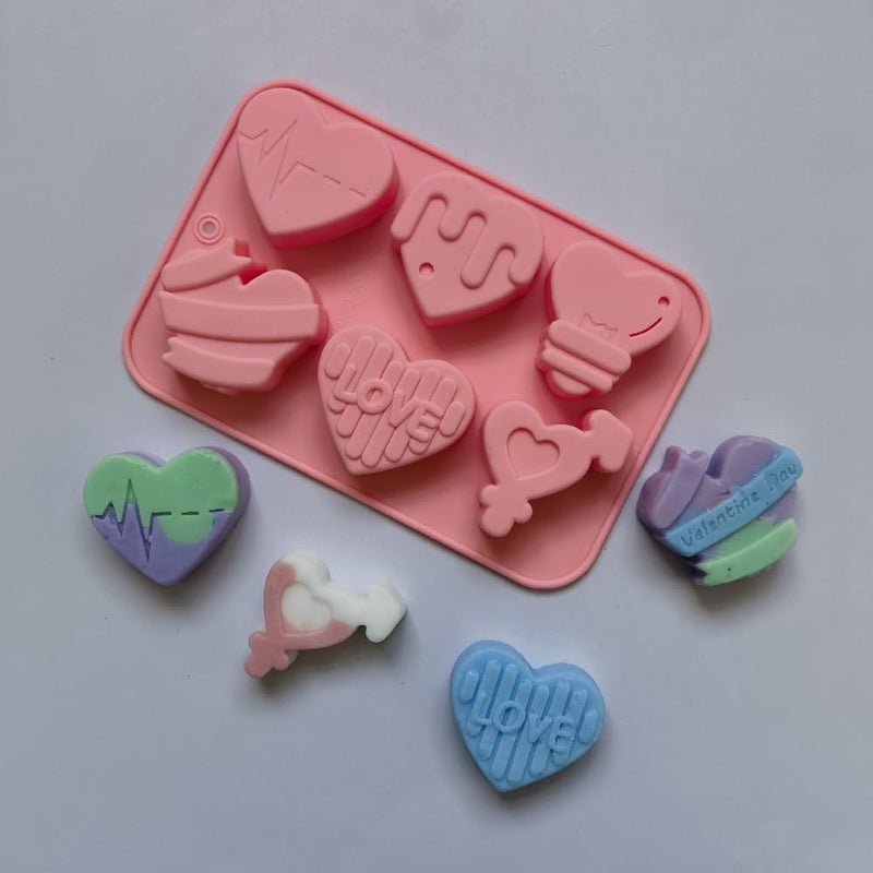 2 Piece Heart Shaped Silicone Mold For Candy Biscuit Fondant Cake Candle Ice Baking Tool - Image 4