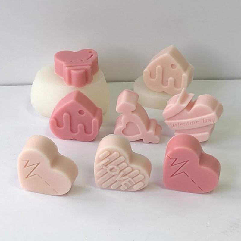 2 Piece Heart Shaped Silicone Mold For Candy Biscuit Fondant Cake Candle Ice Baking Tool - Image 3