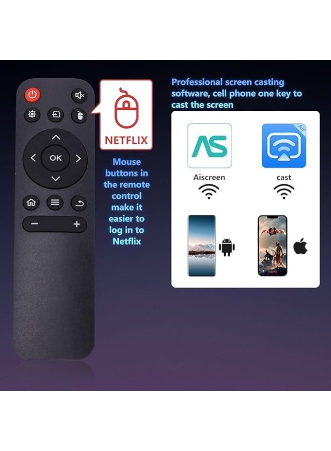 Smart Mini Projector HY300 PRO – 4K Support, 1080P HD, WiFi 6 & Bluetooth 5.2 – Portable Home Theater with Remote Control, HIFI Speaker, HDMI & USB – Ideal for Tabletop Use - Image 2