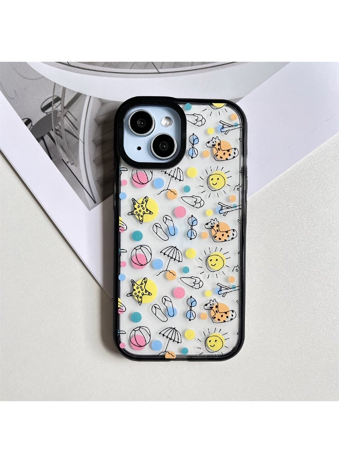 NIBEMINENT Beach By The Sea In Summer Protective TPU Case Cover For iPhone 16 Pro Clear - Image 1