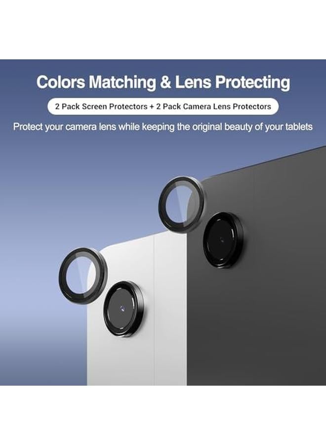 Procases 2 Pack Screen Protector For Galaxy Tab A9 Plus 11 Inch 2023 + 2 Pack Camera Lens Protector Matching Tablet Colors Hd Tempered Glass Film For 11" Tab A9+ 5G Sm X210 X216 X218 Graphite - Image 1