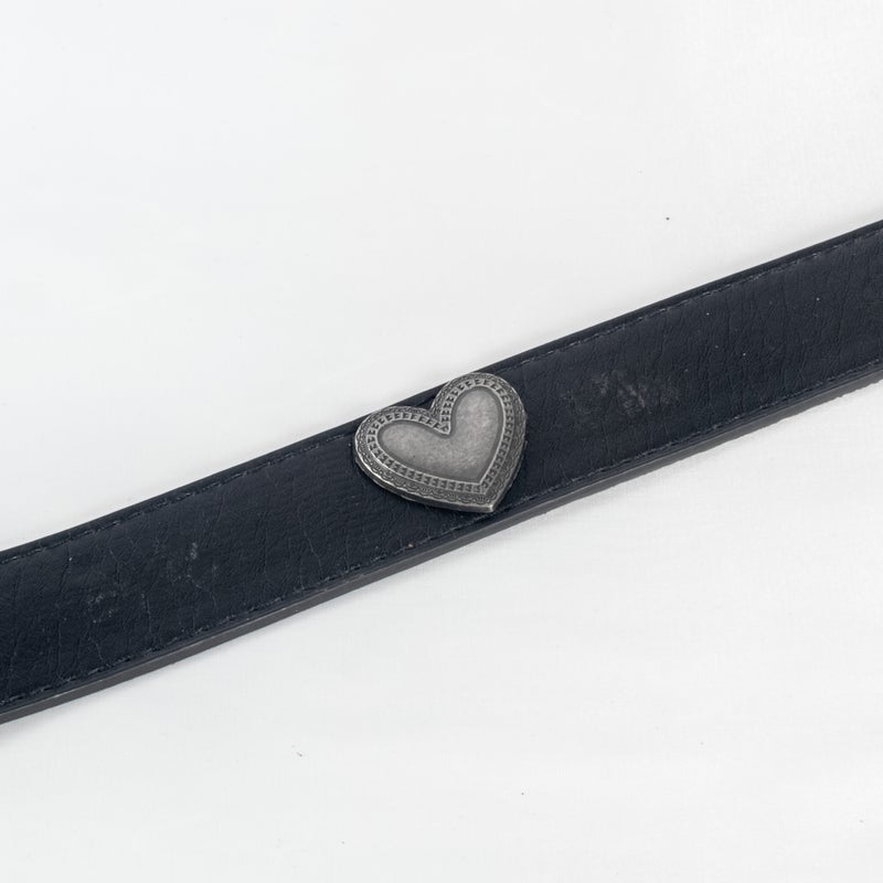 The Black Pearl Accessories Oxidant Hearts Black Leather Waist Belt For Her - Image 3