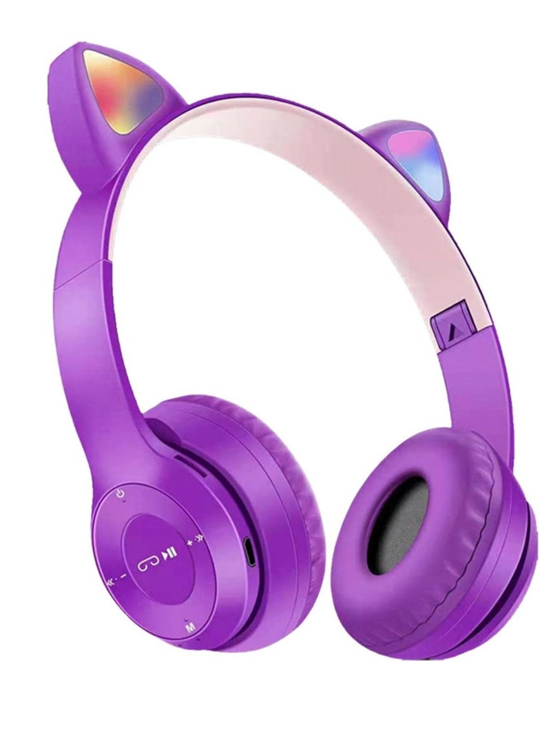 Light Cat Wireless Earbuds Over Ear Led Stereo Headphone - Image 1