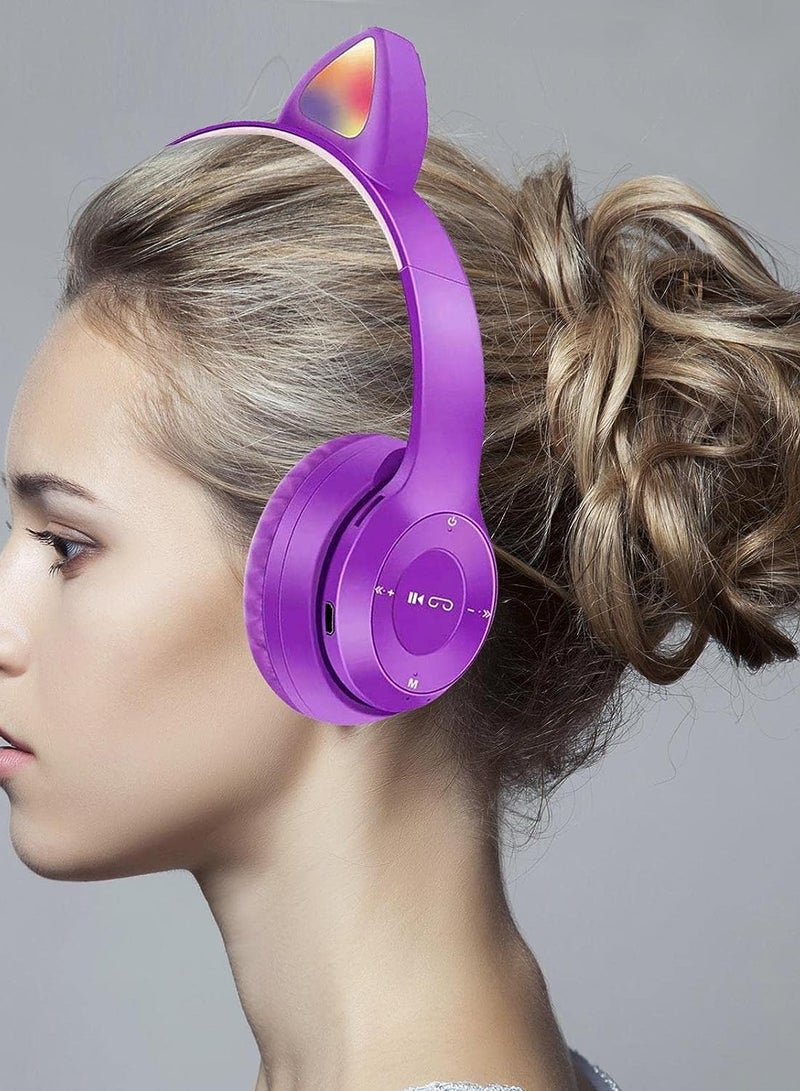 Light Cat Wireless Earbuds Over Ear Led Stereo Headphone - Image 3