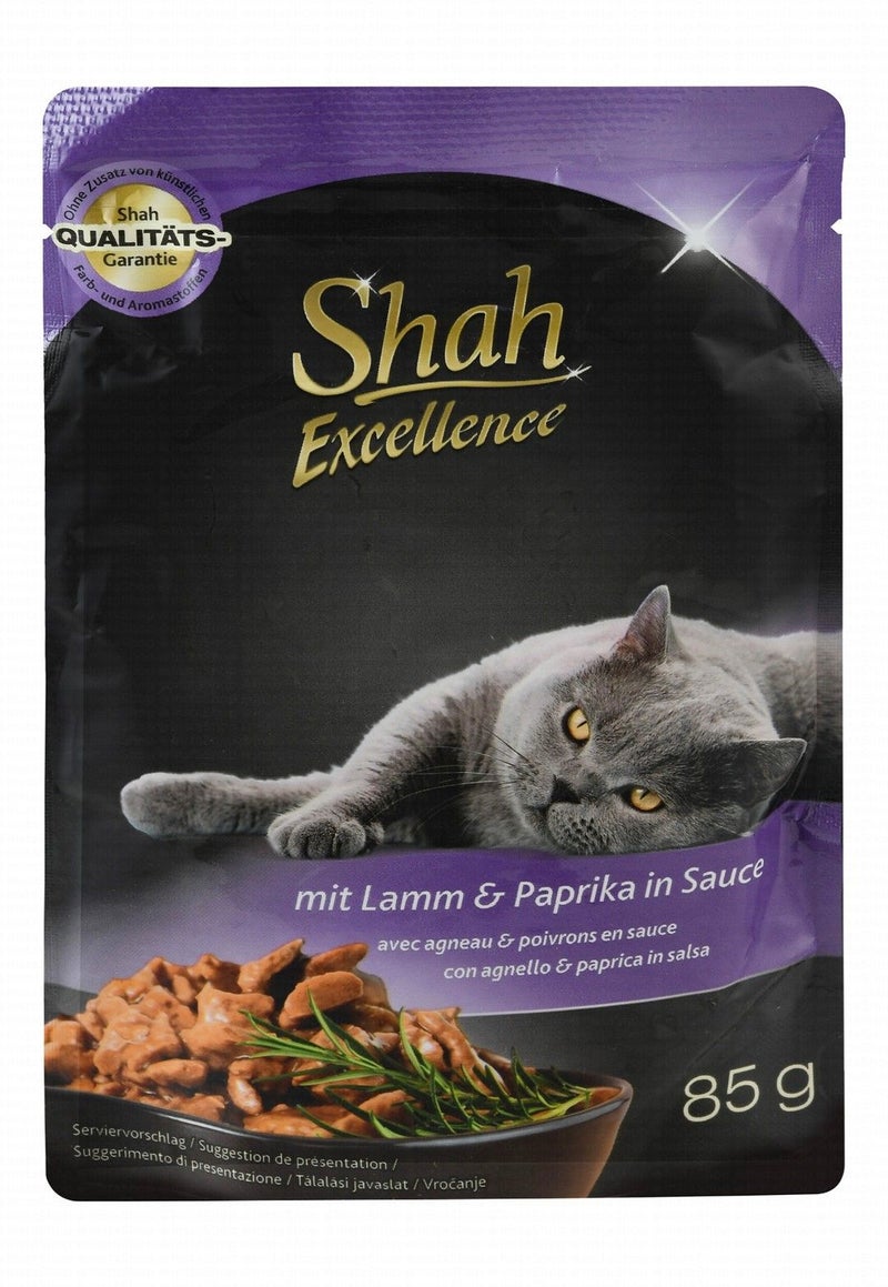 شاه طعام رطب بنكهة ضأن وفلفل للقطط البالغة من شاه إكسلنس - 85 gr - Image 2