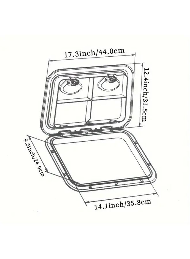 Marinexplore Heavy Duty Marine Deck Hatch Cover DP-18B Non Slip Surface Weatherproof Corrosion Resistant Fit For Yachts RVs Ships Easy Installation With Hinges Boat Hatch Cover Yacht Maintenance Durable Boat Cover - Image 2