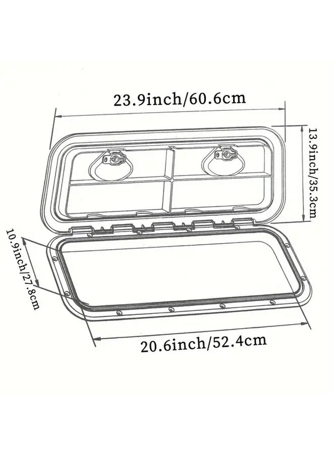 Marinexplore Heavy Duty Marine Deck Hatch Cover DP-18B Non Slip Surface Weatherproof Corrosion Resistant Fit For Yachts RVs Ships Easy Installation With Hinges Boat Hatch Cover Yacht Maintenance Durable Boat Cover - Image 3