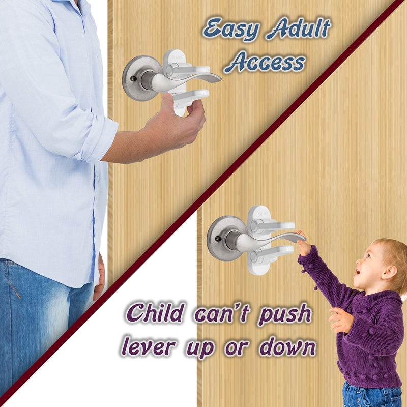 Driddle 3 Pack - Door Lever Baby Safety Lock - Baby Proofing - Prevent Little Kids from Opening Doors with A Child Proof Door Handle Lock - 3M Adhesive - Driddle - Image 4