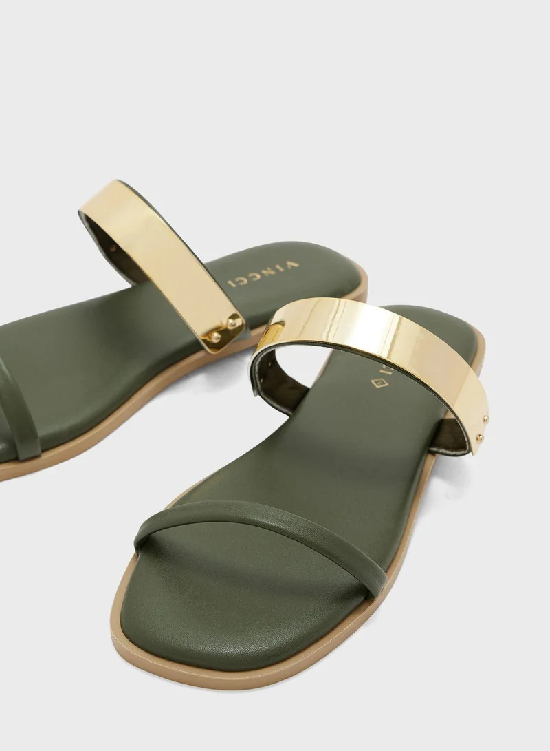 فينتشي Double Strap Flat Sandals