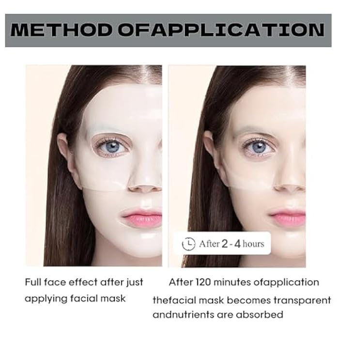 MKBLNP Collagen Face Mask Hydrating Overnight Collagen Face Mask (6 pcs/1 Box) Deep Collagen Anti Wrinkle Lifting Mask - Pure Collagen Films for Improve Elasticity Firming And Moisturizing - Image 4
