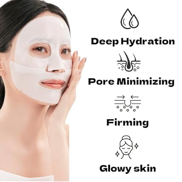 MKBLNP Collagen Face Mask Hydrating Overnight Collagen Face Mask (6 pcs/1 Box) Deep Collagen Anti Wrinkle Lifting Mask - Pure Collagen Films for Improve Elasticity Firming And Moisturizing - Image 2