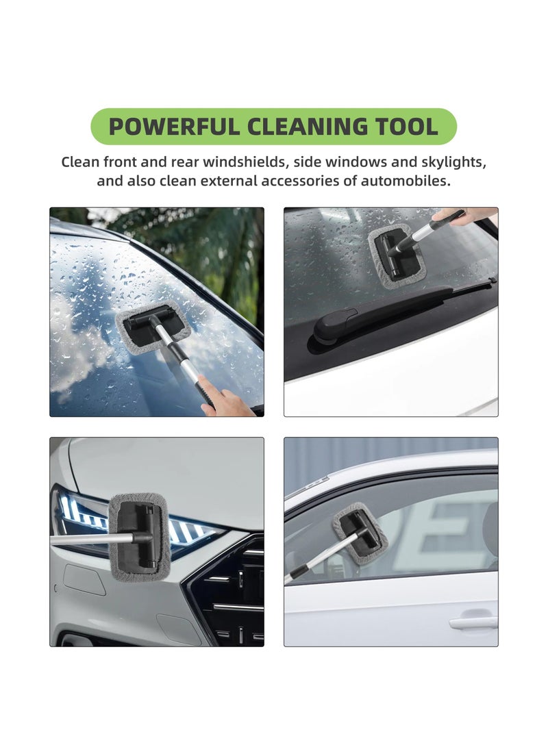 SOLARAE Windshield Cleaner, Windshield Cleaning Tool, Reusable Car Accessories Car Cleaning Tool with Microfiber Cloth and Extendable Handle, Fit for Cars, Suvs, Kitchens, Bathrooms, Windows, Televisions - Image 4