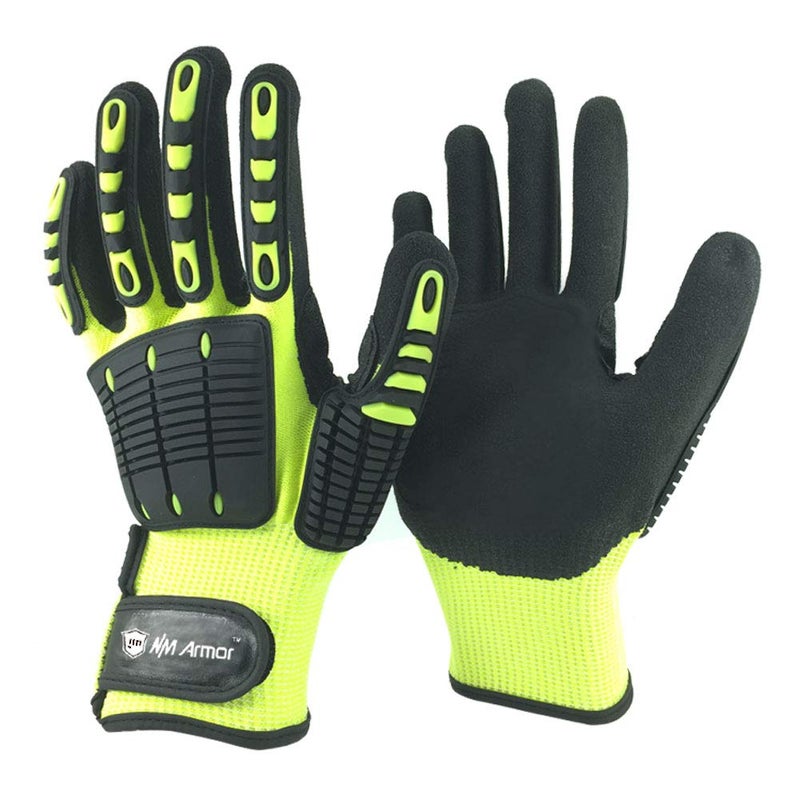 Nmsafety Impact Work Gloves Heavy Duty Safety Gloves Oil & Gas Safety Impact Glove Ansi Level A6.(X-Large) - Image 1