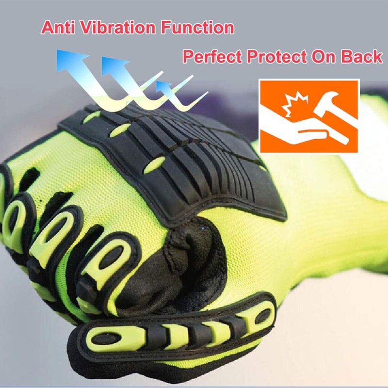 Nmsafety Impact Work Gloves Heavy Duty Safety Gloves Oil & Gas Safety Impact Glove Ansi Level A6.(X-Large) - Image 4