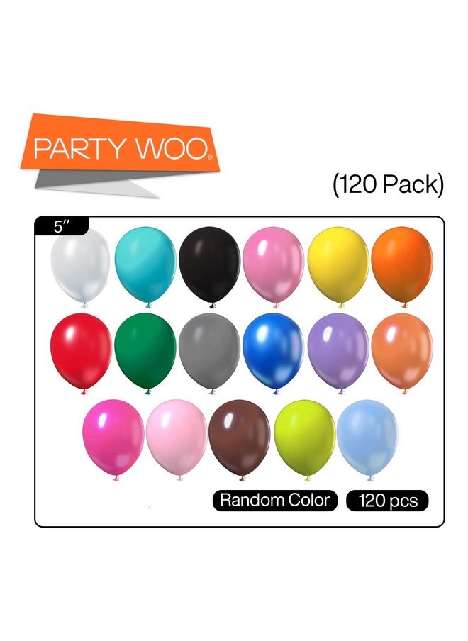 PartyWoo , 120Pcs 5Inch Rainbow Latex Balloons, Assorted Colors For Party Decorations, Birthday, Baby Shower, Gender Reveal, Female  - Image 5
