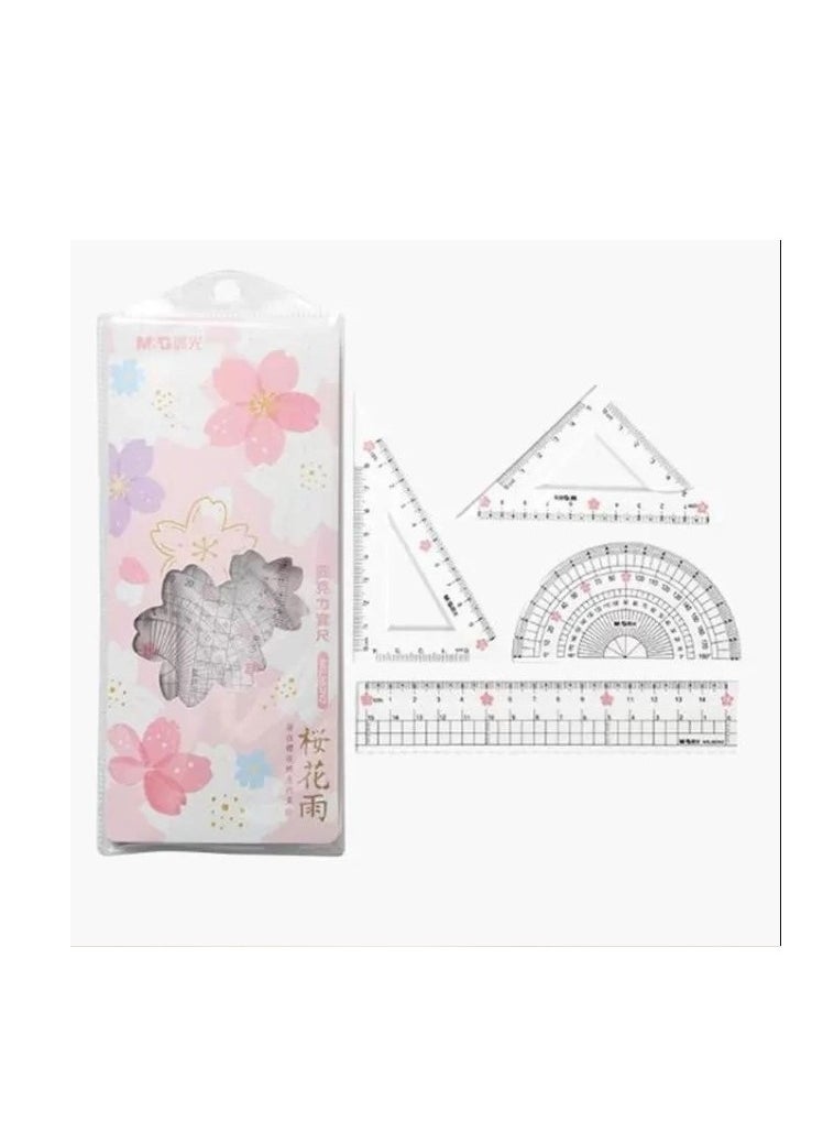 M&G M&G Chenguang Cherry Blossom Sakura Rain 15cm Ruler set 15cm - No:ARL960Y4  - Image 1