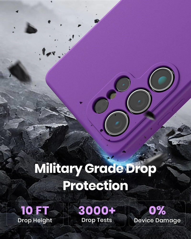 CUZMIGO Silicone Case for Samsung Galaxy S25 Ultra, Soft Slim Liquid Silicone Phone Case with Anti-Scratch Microfiber Lining, Camera Cover Protection with Cute Color Variety, Purple - Image 5