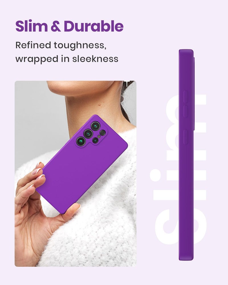 CUZMIGO Silicone Case for Samsung Galaxy S25 Ultra, Soft Slim Liquid Silicone Phone Case with Anti-Scratch Microfiber Lining, Camera Cover Protection with Cute Color Variety, Purple - Image 2